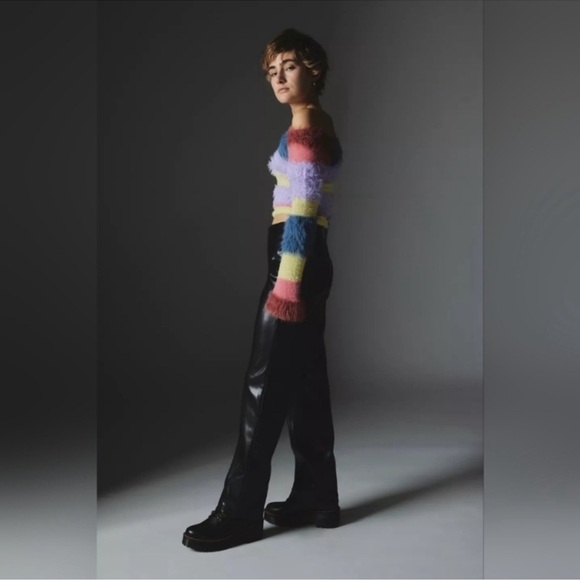 UO Silence + Noise Urban Outfitters Women’s Sydney Faux Vegan Leather Pants NWT - Picture 2 of 10